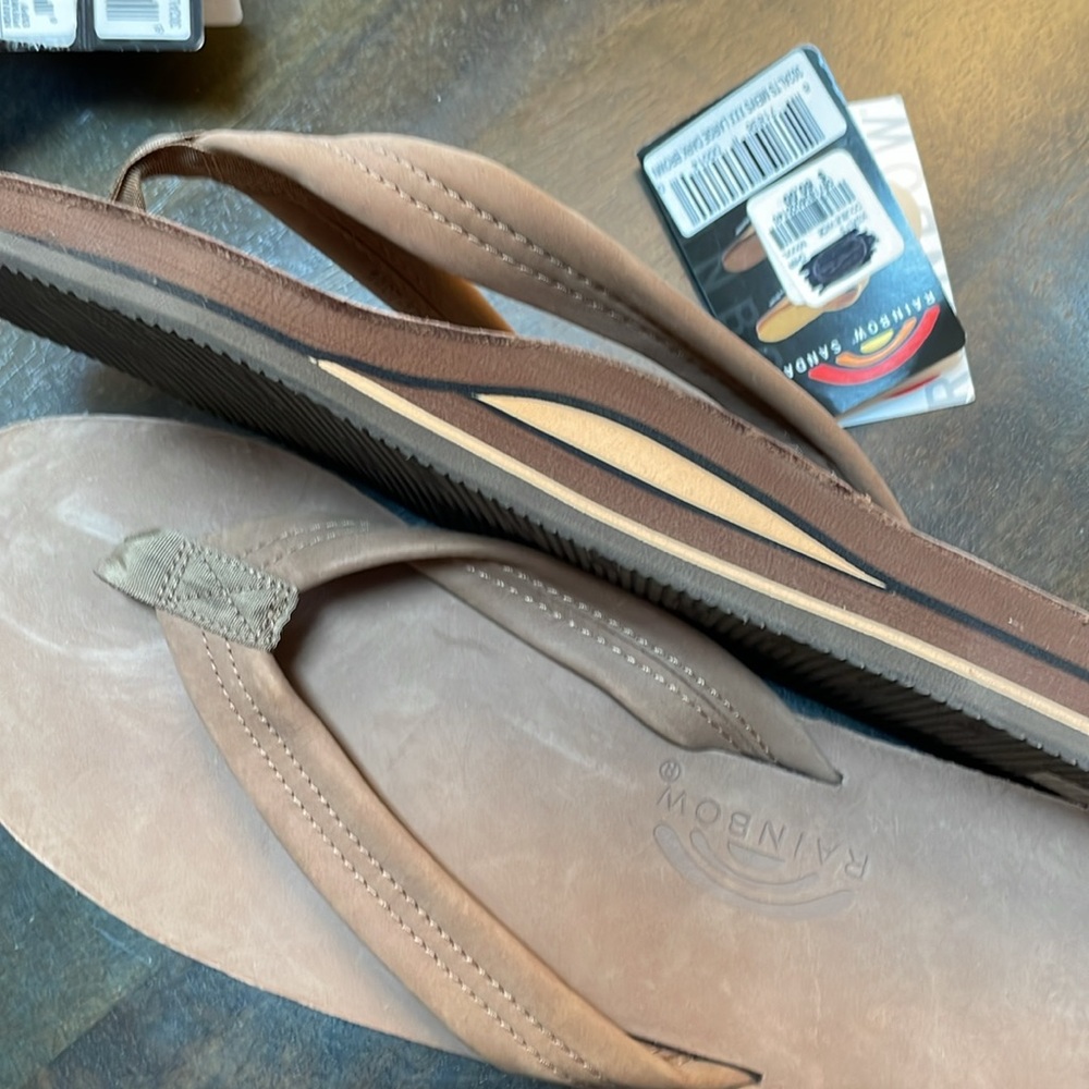 Rainbow double layer flip flops-color is dark brown - Picture 3 of 7